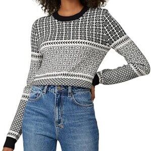 Jason Wu Graphic Fairisle Women’s Black & White Sweater Size: XS